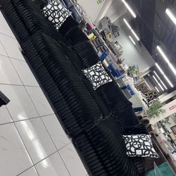 Huge Double Chaise Sectional With XL Ottoman ‼️ Customizable 💚💜💛🩵🖤🩶