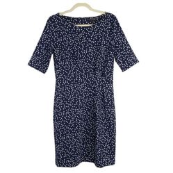 Banana Republic Dress Womens 4 Navy Blue Shift Dress Half Sleeve Casual Summer