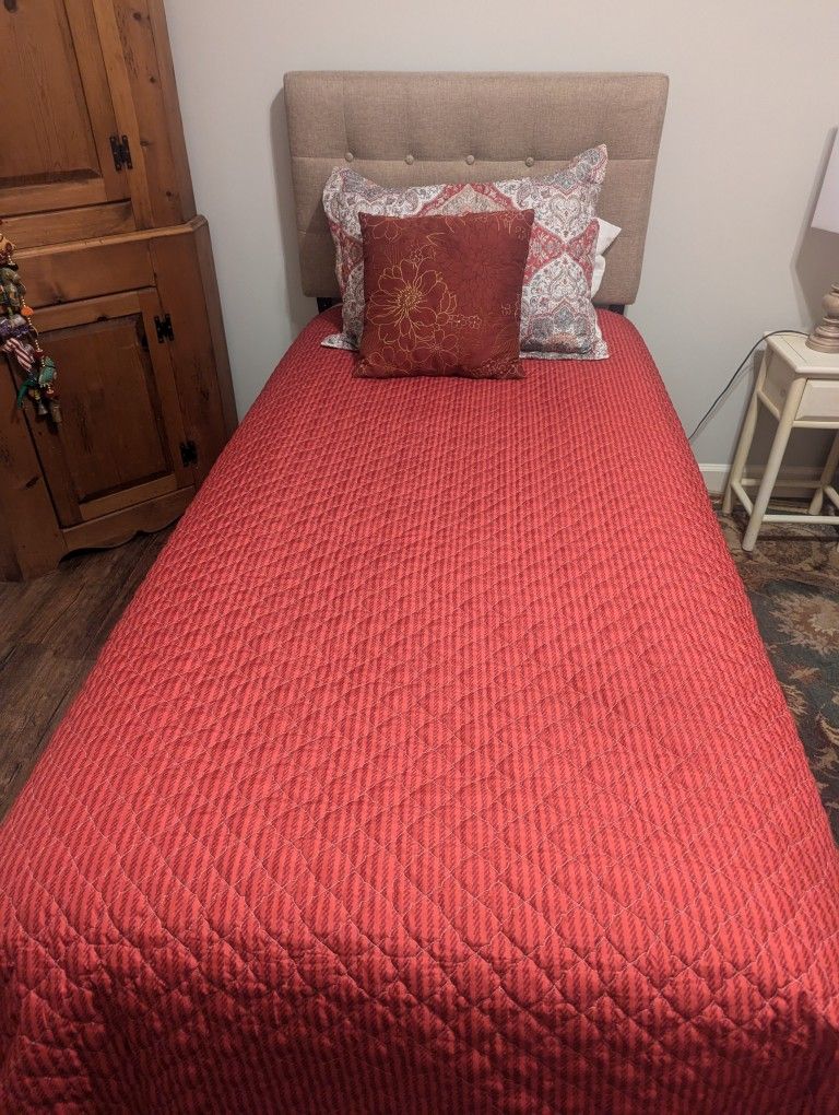 2 -Twin Sleep Number Beds With Tufted Headboard (Price Is For Both)