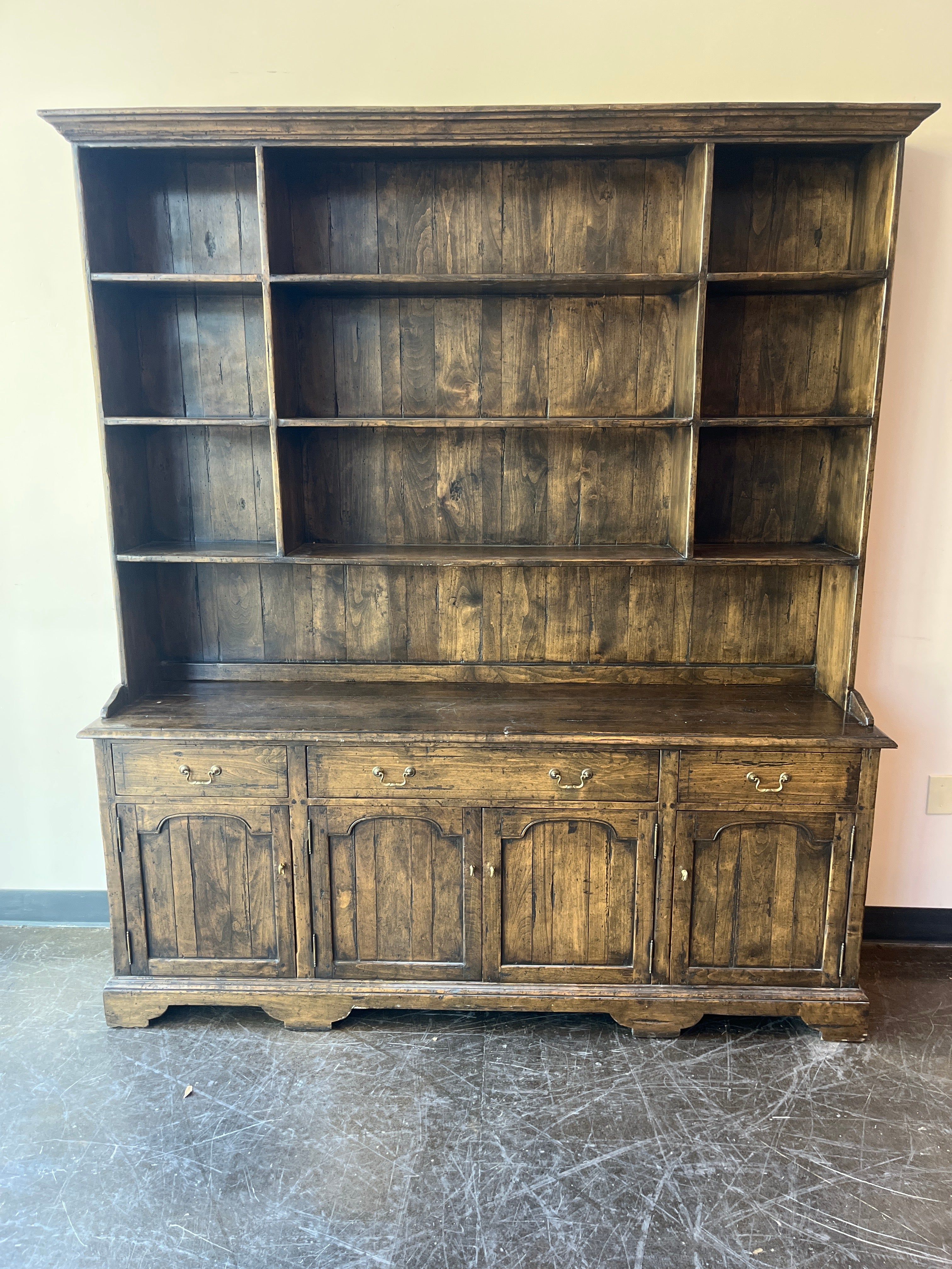 Large Wooden Hutch - 1 Solid Piece ideal for Kitchen, Garden or Garage Space