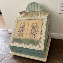 I Vintage Hand Crafted And Painted Desk Organizer Or Letter Box 13/13/17 Inch 