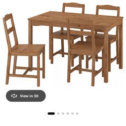 Ikea Table and 4 chairs, antique stain pine