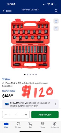 TEKTON 41 -Piece Metric 3/8-in Drive Set 6-point Impact Socket Set