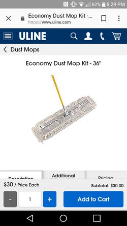 Uline (5"×48") dust mops/no Stick or Handle Included