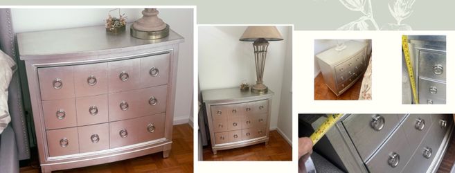 Metallic Cosmopolitan Burnished Silver Finish Nightstands