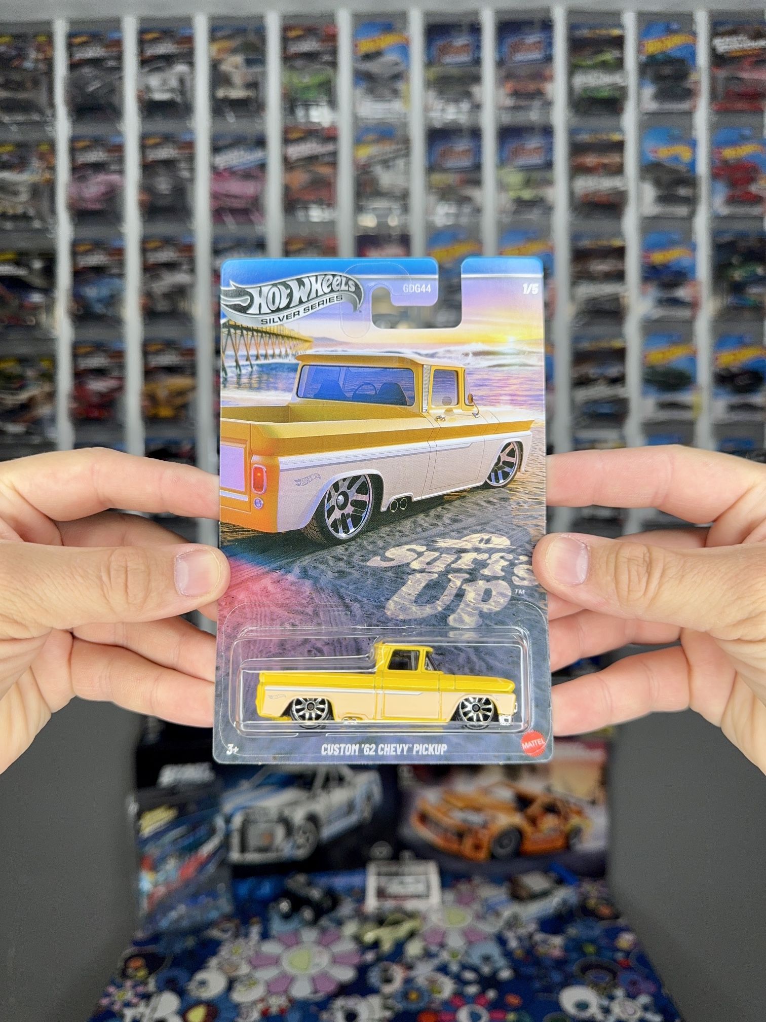 2025 Hot Wheels Silver Series Surf’s Up Yellow Custom ‘62 Chevy Pickup 