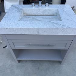 36” Integrated sink vanity combo  Width 36” Depth 23” High 35”