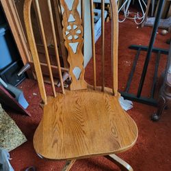 Swivel Wooden Chair With Wheels6