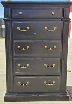 Classic Distressed Black Dresser
