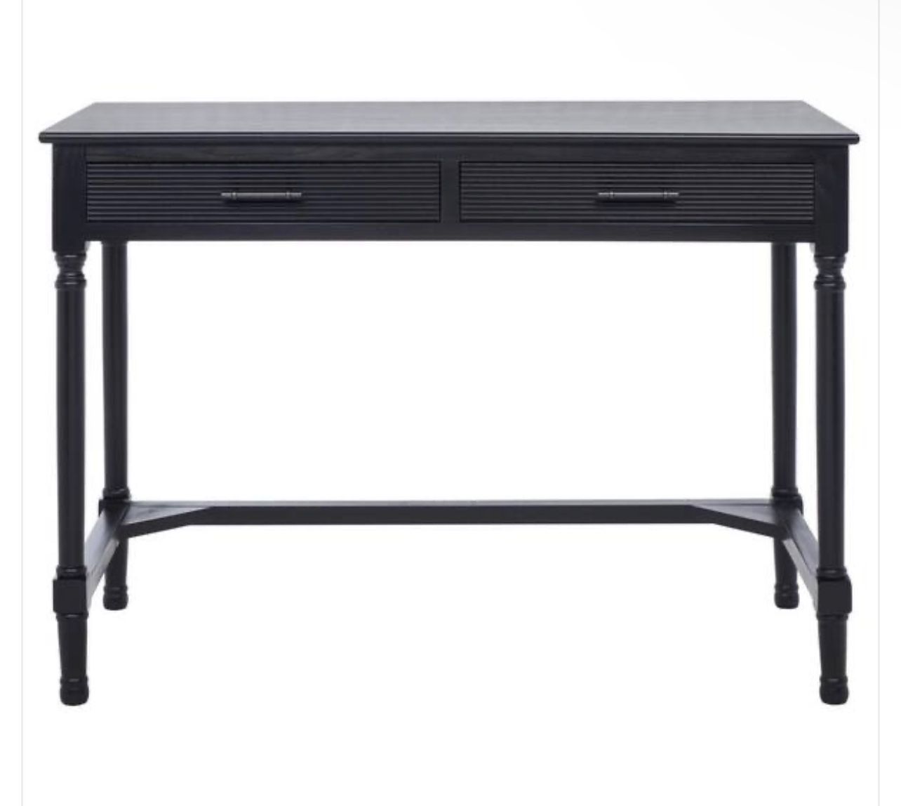 SAFAVIEH Layce Solid Retro 2 Drawer Writing Desk, Black