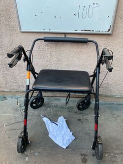 Black Rollator Walker with Seat oversized