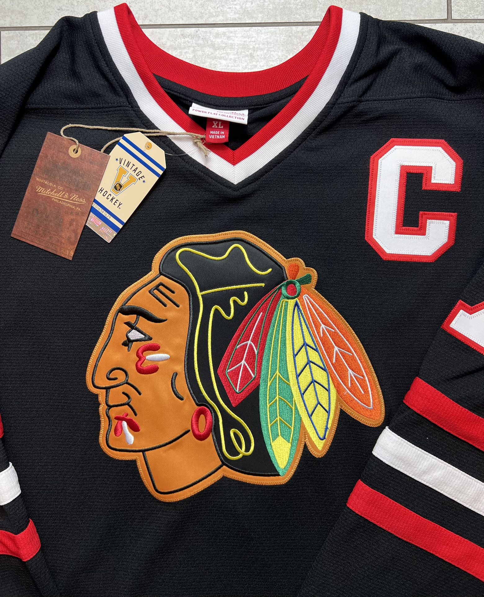 Chicago Blackhawks Mitchell Ness Hockey Jersey NHL Size XL