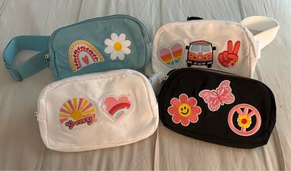 Embroidered Patches Cross Body Bags/ Fanny Pack