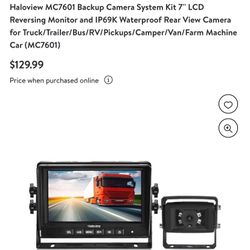 Haloview MC7601 Backup Camera System Kit 7'' LCD Reversing Monitor and IP69K Waterproof Rear View Camera for Truck/Trailer/Bus/RV/Pickups/Camper/Van/F