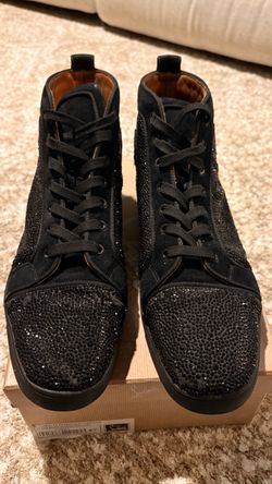 Christian Louboutin Black Crystal High-Top Sneakers