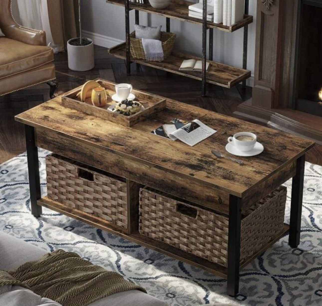 Wooden Coffee Table With Storage 