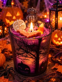 Halloween Decorative Candle in Glass Jar