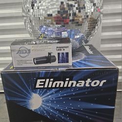 American DJ Eliminator EM16 16" Mirror Disco Ball For Dance Floor/Club/Bar  ADJ PINPOINT  LED II