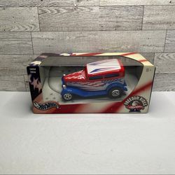 Hot Wheels Freedom Rides  '1932 Ford Sedan Red / White & Blue Limited Edition • Plastic Body Made In China  Scale 1:24