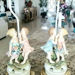 #2 Vintage Porcelain Figurine Lamps