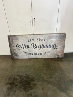 Large “New Home, New Beginning, New Memories” Wall Art