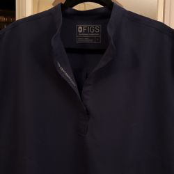 Women’s Figs Scrubs Top Navy