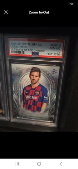2024-25 Topps UEFA Club Competitions Lionel Messi FC Barcelona USC-16 PSA 10