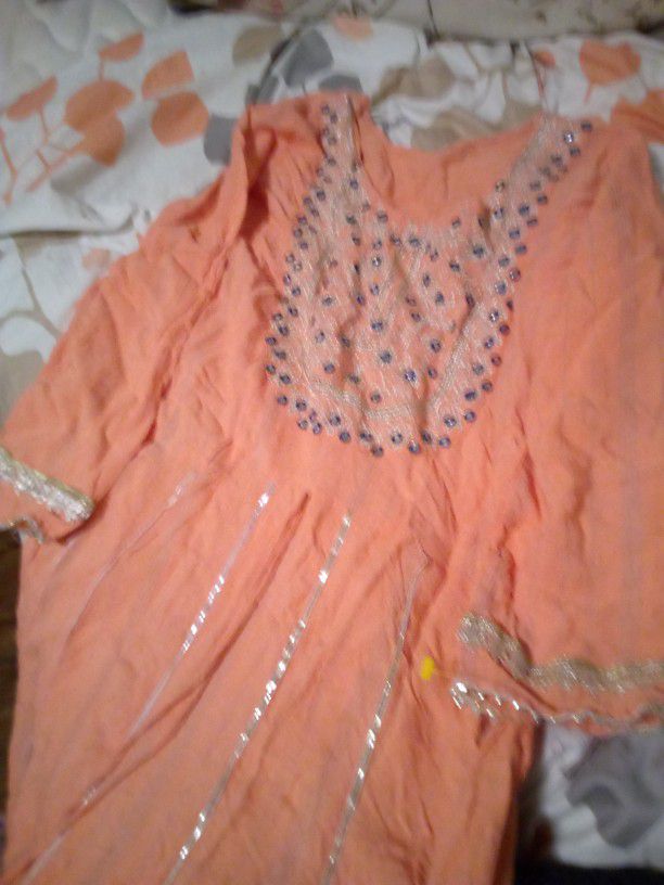 Antique Orange Dress Medium 