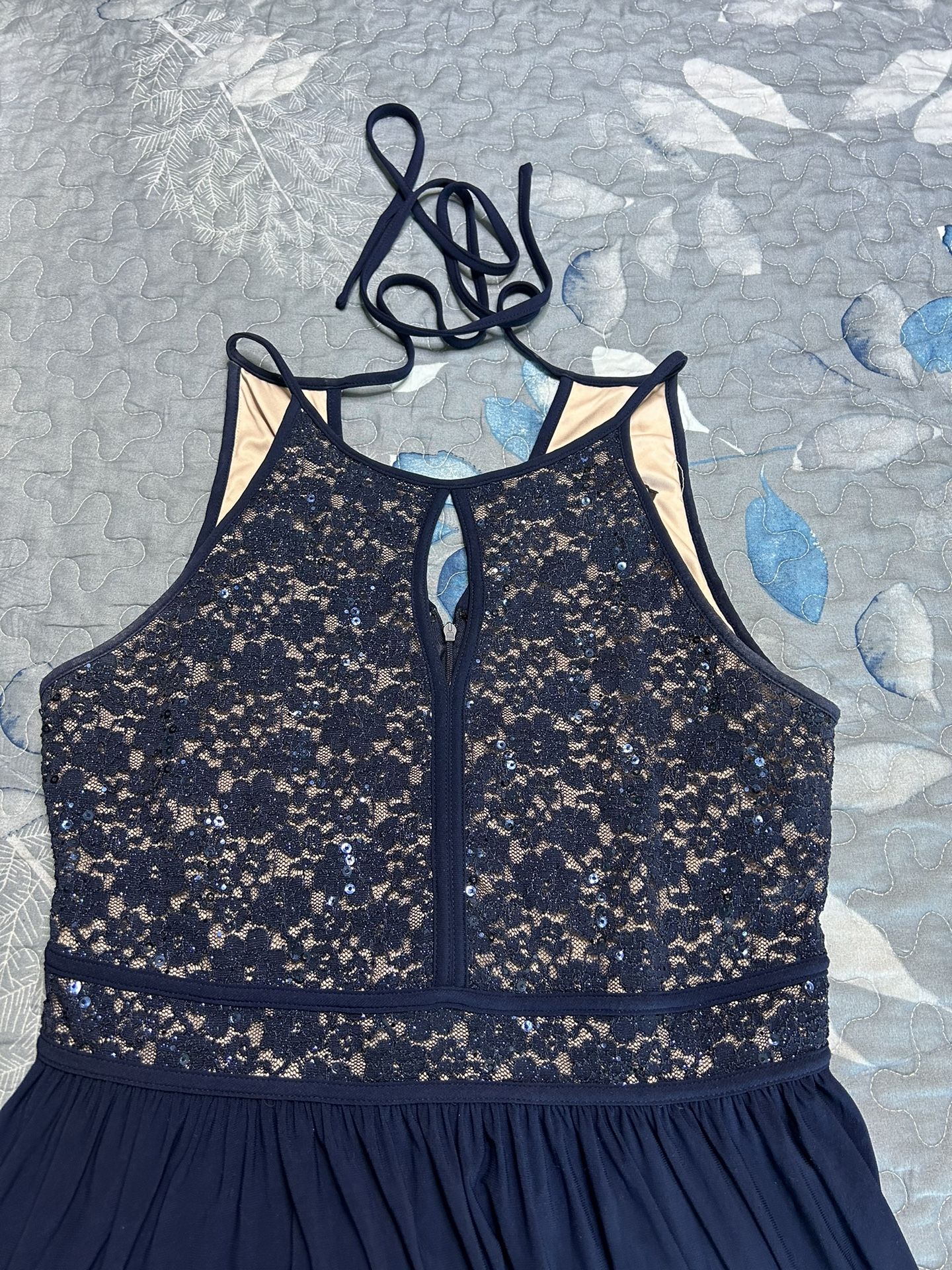 Morgan & Co Unaltered Navy Blue Dress