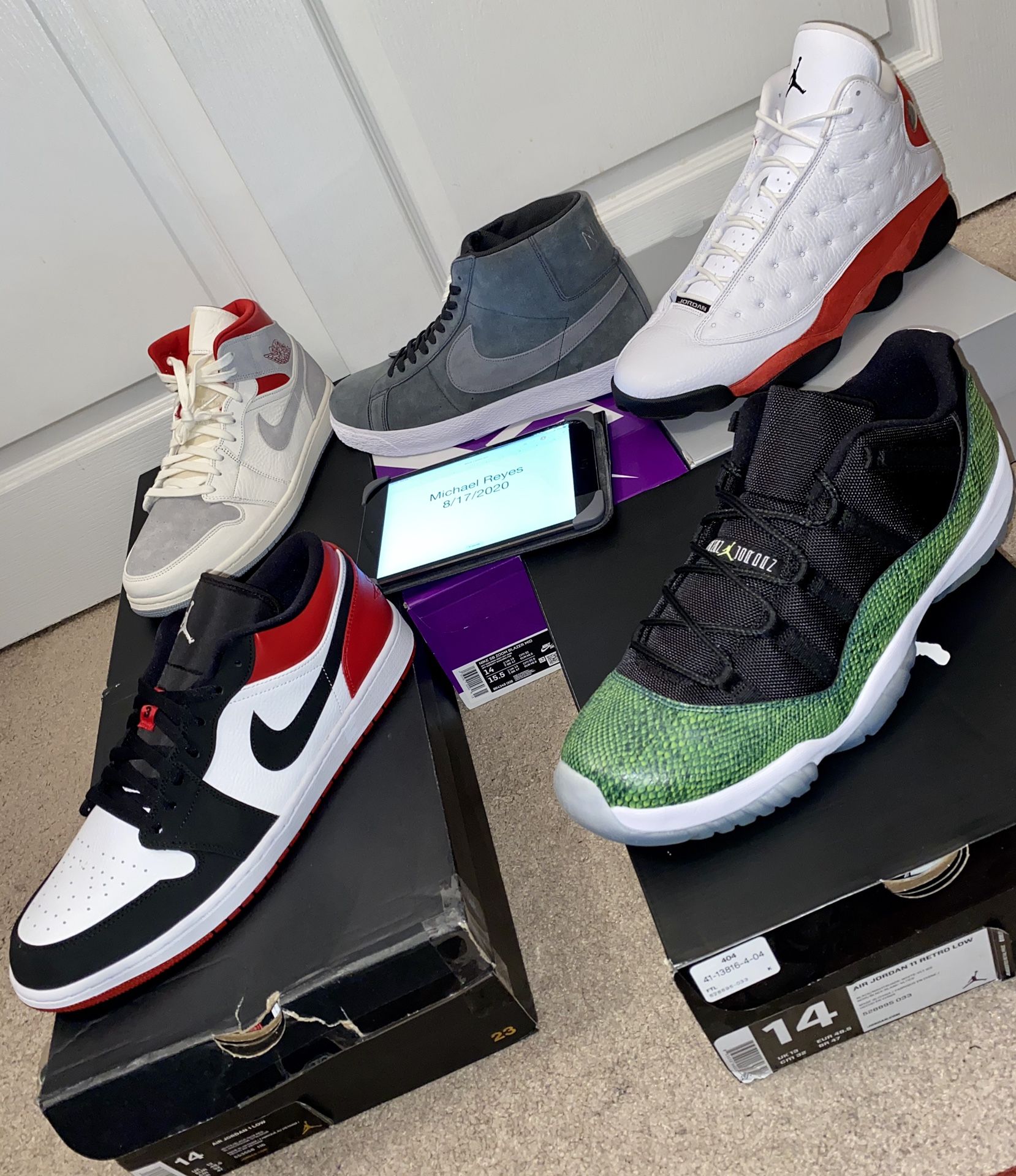 DS Worn Nike Air Jordan Low 11 13 Nike Sb Blazer Size 14