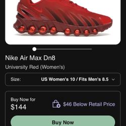 Nike Air Max Dn8 University Red colorway.  