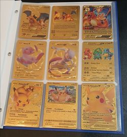 Binder of 27 Pokémon cards. $10 for everything together. Includes Charizard, Mew, Pikachu and more