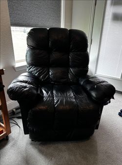 Black Leather Power Lift Recliner (Electric Stand-Up Chair)