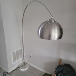 Modern Silver Arc Floor Lamp with Heavy Marble Base - Like New $130 OBO