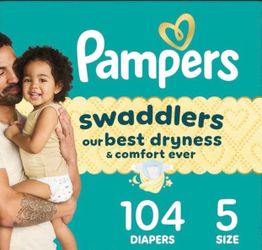 104 Pamper Swadlers (Size 5)