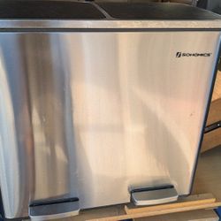 Songmix Stainless Steel Trash Can Dual Compartment Receptacle Kitchen Recycling