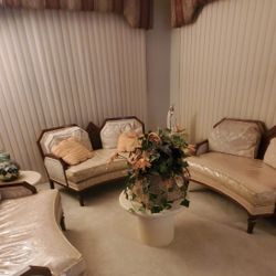 Three Vintage Couches / Floor Lamp / End Tables