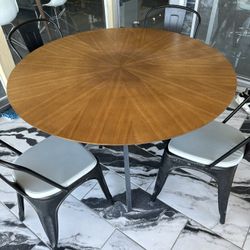 47” Round Walnut Table 