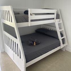 Twin over full bunk beds frame and free delivery in box with the mattress and