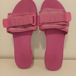 GUESS PINK SLIDE SANDALS SIZE 8