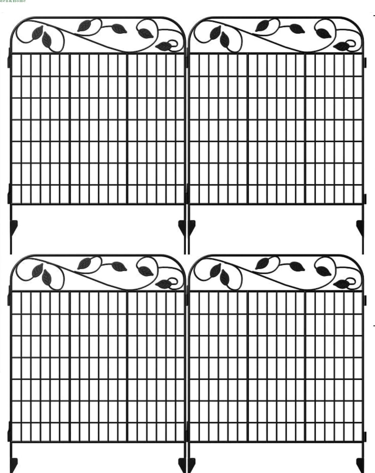 Amagabeli Metal Garden Fence Border 44”x 36”x 4Pack Heavy Duty Tall Model Number ET0692