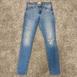 High Waisted Distressed Skinny Jeans 