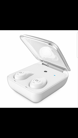 T-TOPER V4.1 INVISIBLE WIRELESS EARBUDS SURROUND SOUND IN EAR BLUETOOTH EARBUDS WITH CHARGING CASE (WHITE)