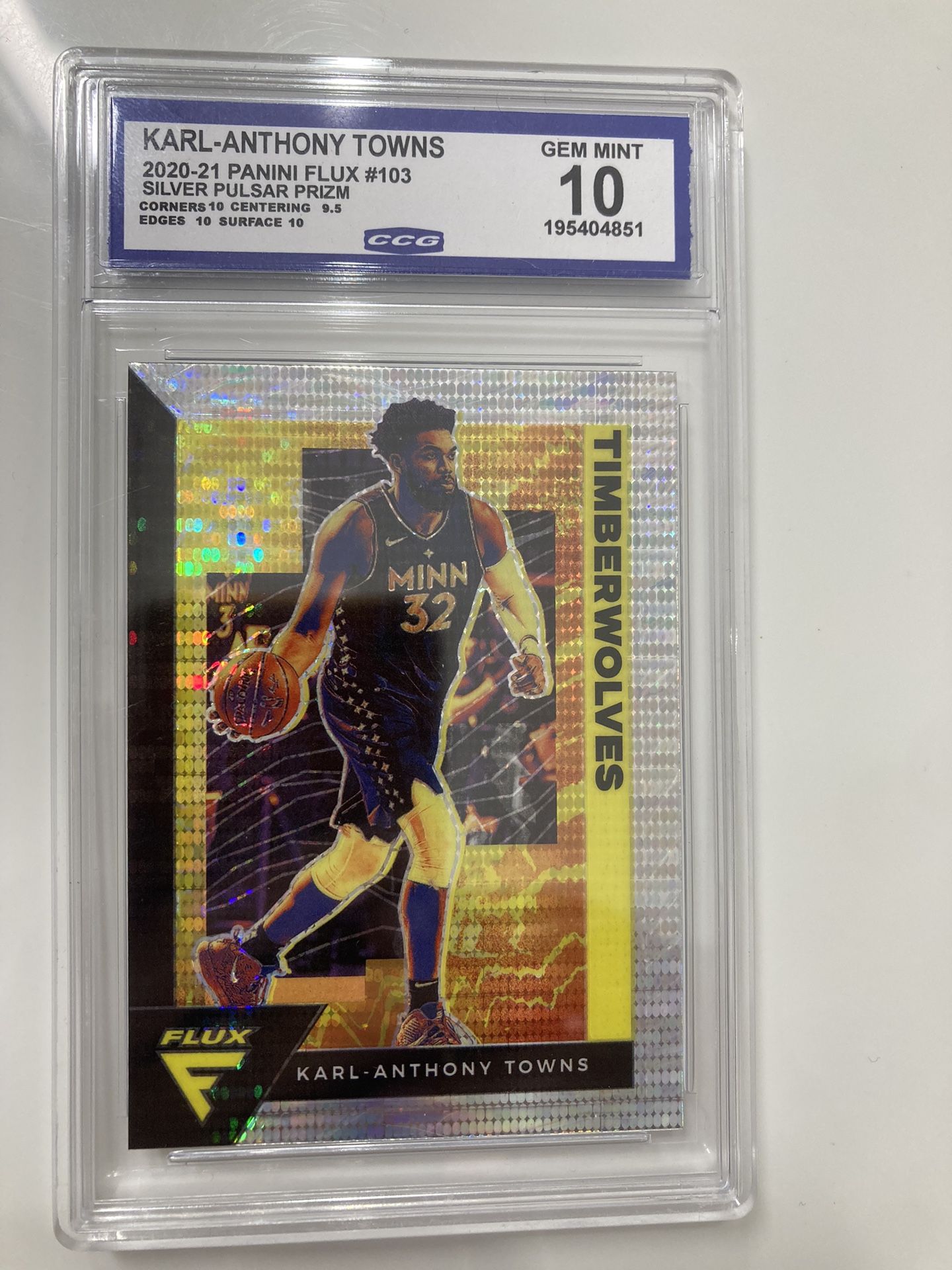KARL-ANTHONY TOWNS 2020-21 PANINI FLUX #103 PSA10