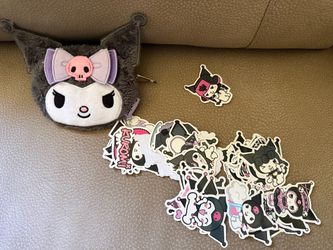 Kuromi wallet with stickers