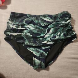 Medium Tunny Control Bikini Bottom With Side Ruching And High Waist