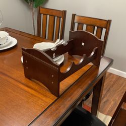 3x Wine Rack Dark Brown Decorative Wood