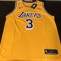 Yellow Los Angeles Lakers #3 Anthony Davis bibigo Stitched