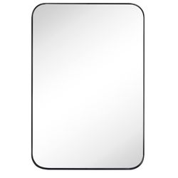 Vana Nala 21"x34" Matt Black Beveled Vanity Medicine Cabinet Mirror
