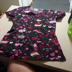 Colorful Heart And Ribbon Breast Cancer Dickies Brand Shirt